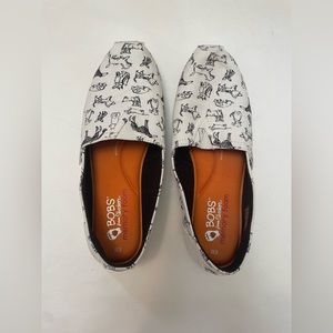 Bobs For Dogs Dream Doodle Dog Print Slip-On Flats size 9W